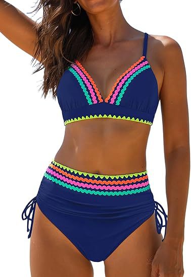 Damen Hochgeschnittener Bikini mit verspielten Zierdetails Drune