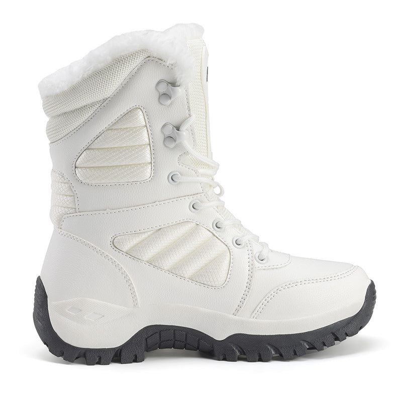 Damen Hochgeschnittene Winter-Trekkingstiefel mit kuscheligem Kunstfellfutter, wasserdichter Membran und griffiger Gummiprofilsohle Drune