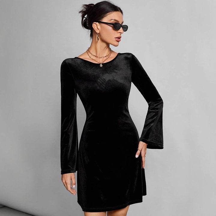 Damen figurbetontes Langarmkleid Drune