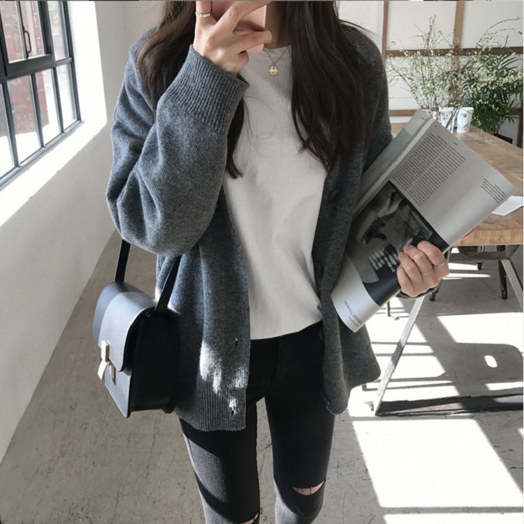 Damen Strickjacke mit weichem Material und überschnittenen Schultern Drune