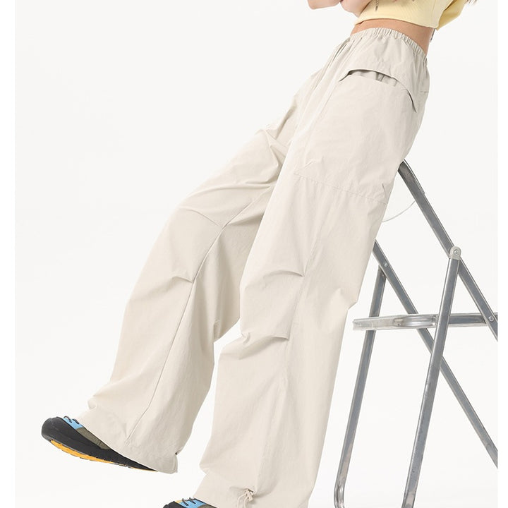 Damen Wide‑Leg Cargo‑Hose mit elastischem Bund & Utility‑Taschen Drune