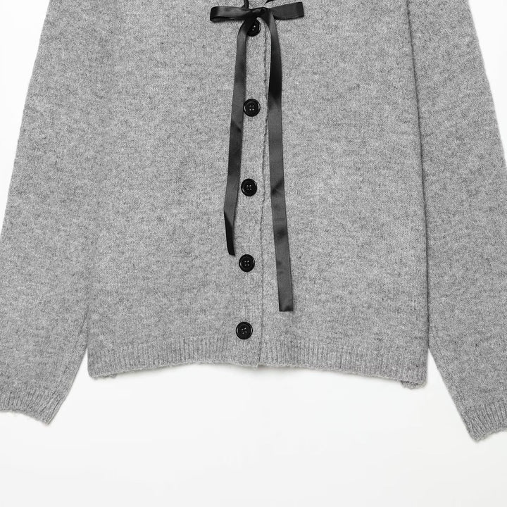 Damen Feinstrick-Cardigan mit V‑Ausschnitt und Satinbandeinfassung Drune