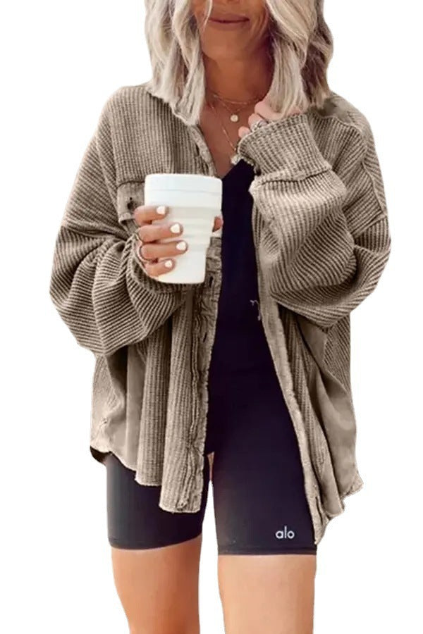 Damen lässige Oversized-Hemdjacke Drune