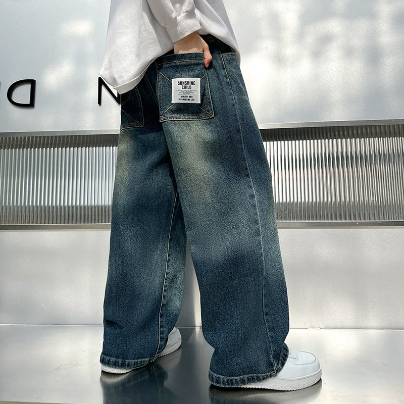 Herren weit geschnittene Denim-Hose Drune
