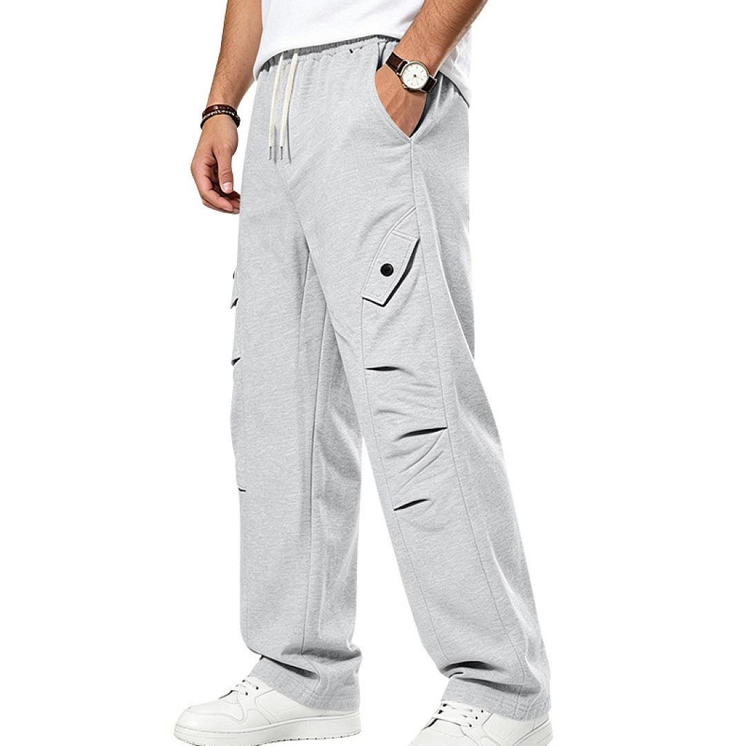 Herren Lässige Cargo-Jogginghose mit Kordelzug und Cut-Out-Details Drune