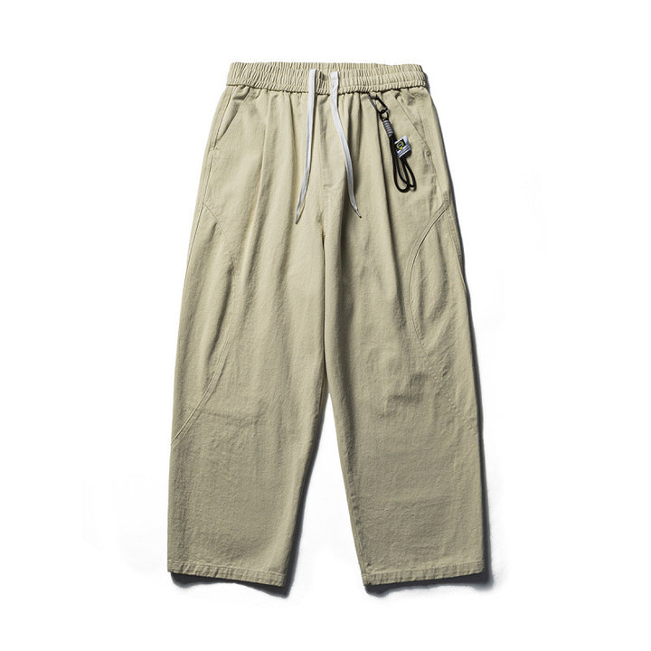 Herren Leichte Loose‑Fit Leinen‑Baumwoll‑Freizeithose mit elastischem Bund, Kordelzug und Utility‑Taschen Drune