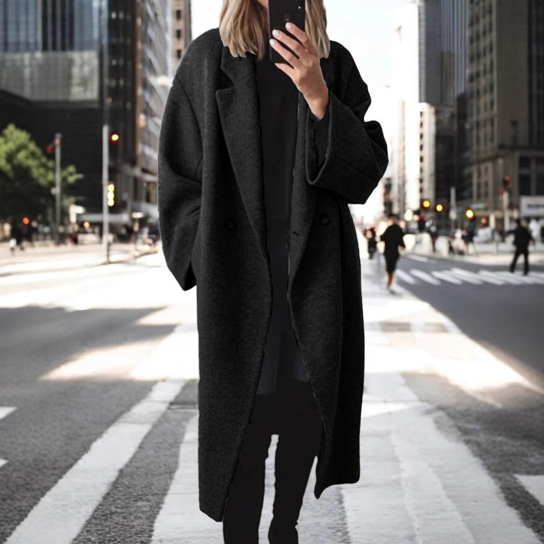 Damen Oversized Wollmantel Drune