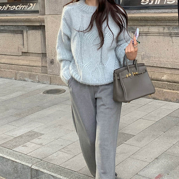 Damen Grobstrickpullover mit elegantem Design und lässigem Schnitt Drune