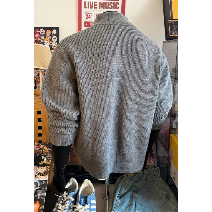 Herren Modischer Strickpullover mit hohem Kragen Drune