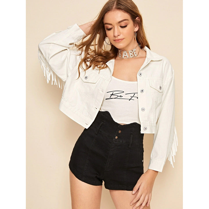 Damen
Kurze Fransenjacke mit trendigem Design und lässigem Schnitt Drune