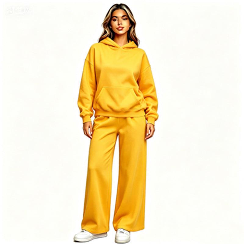Damen Lässiger Kapuzenpullover mit weiten Hosen Drune