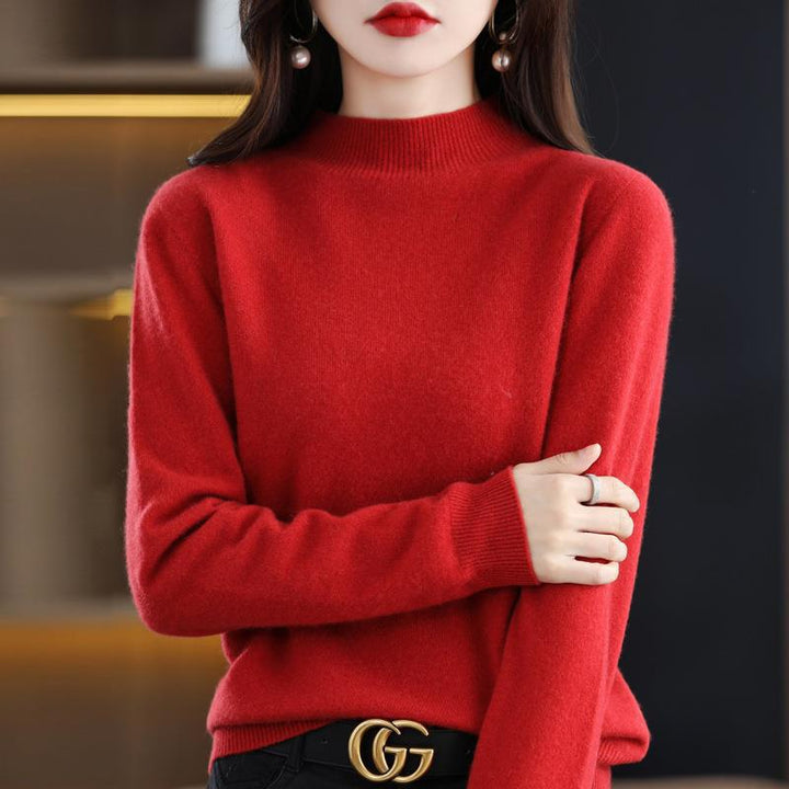 Damen Ultraleichter Mockneck-Feinstrickpullover in Kaschmir‑Optik Drune