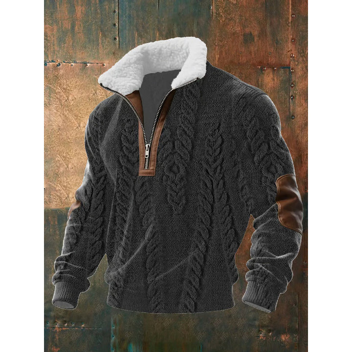 Herren Urbaner Fleece Pullover mit Baum-Motiv Drune
