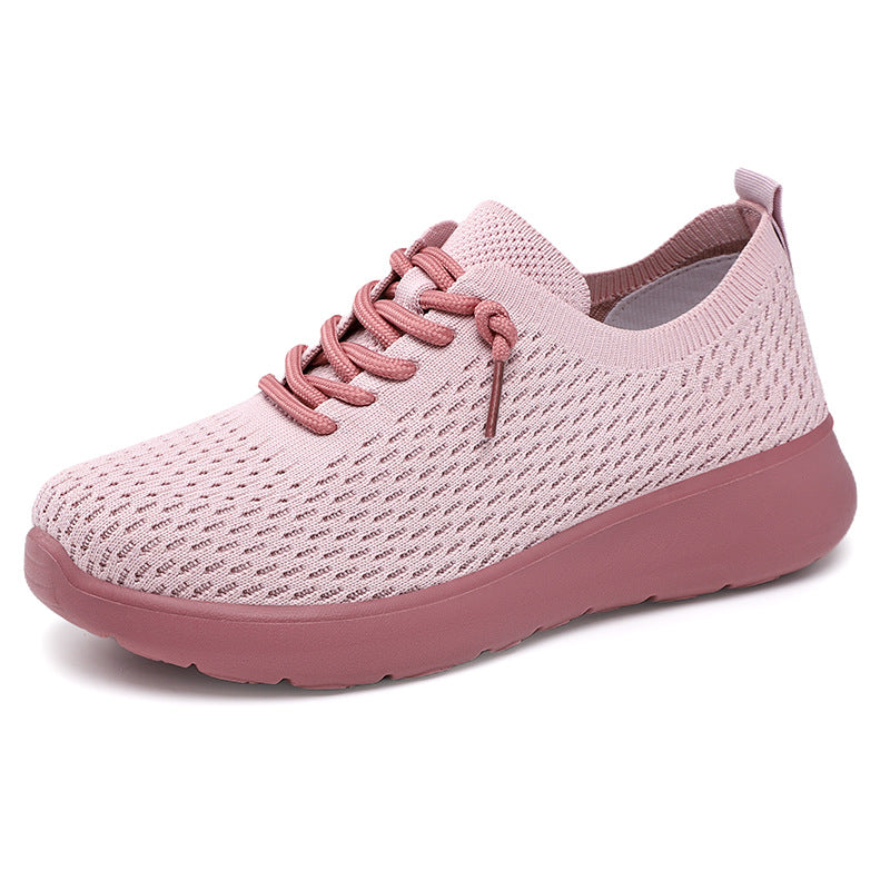 Damen nan atmungsaktiver Strick-Freizeit-Sneaker mit elastischem Schlupfkragen und stoßdämpfender EVA-Komfortsohle Drune