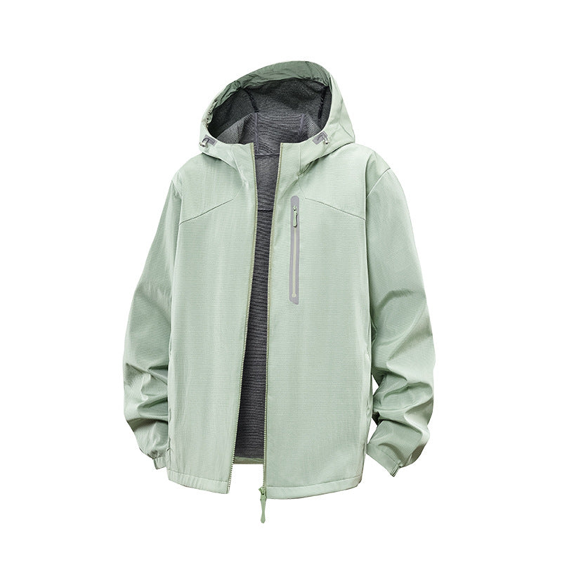 Herren Leichte Atmungsaktive Kapuzen-Outdoorjacke mit Minimalistischem Tech-Lining Drune
