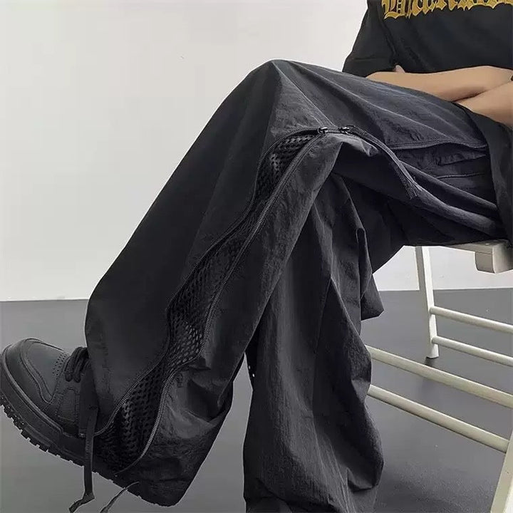 Herren lässige Cargo-Hose mit atmungsaktiven Netzdetails und funktionalen Reißverschlüssen Drune