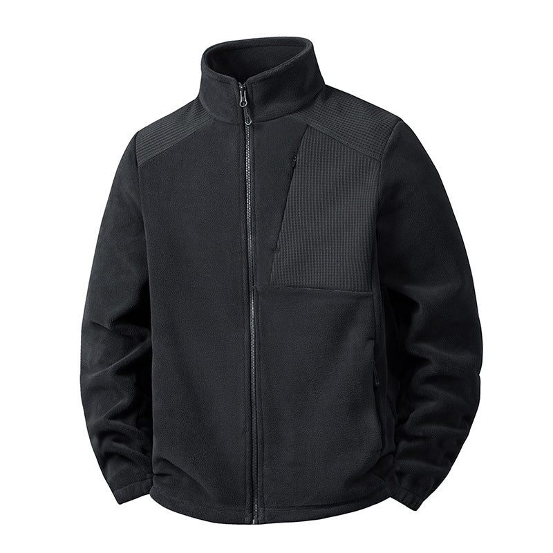 Herren Fleecejacke mit Stehkragen und verstärkten Schulterpaneelen Drune