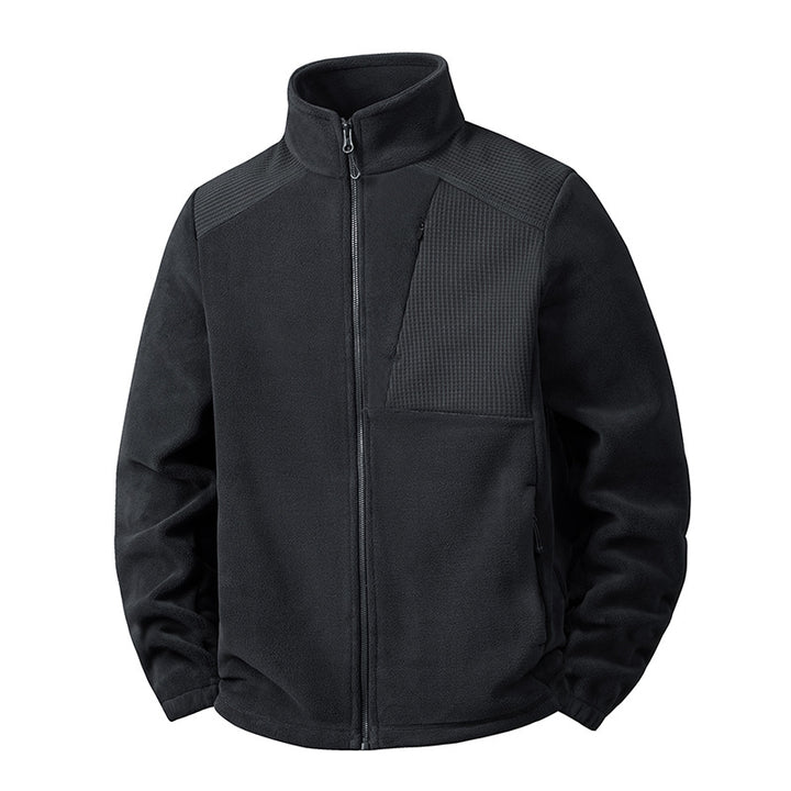 Herren Fleecejacke mit Stehkragen und verstärkten Schulterpaneelen Drune