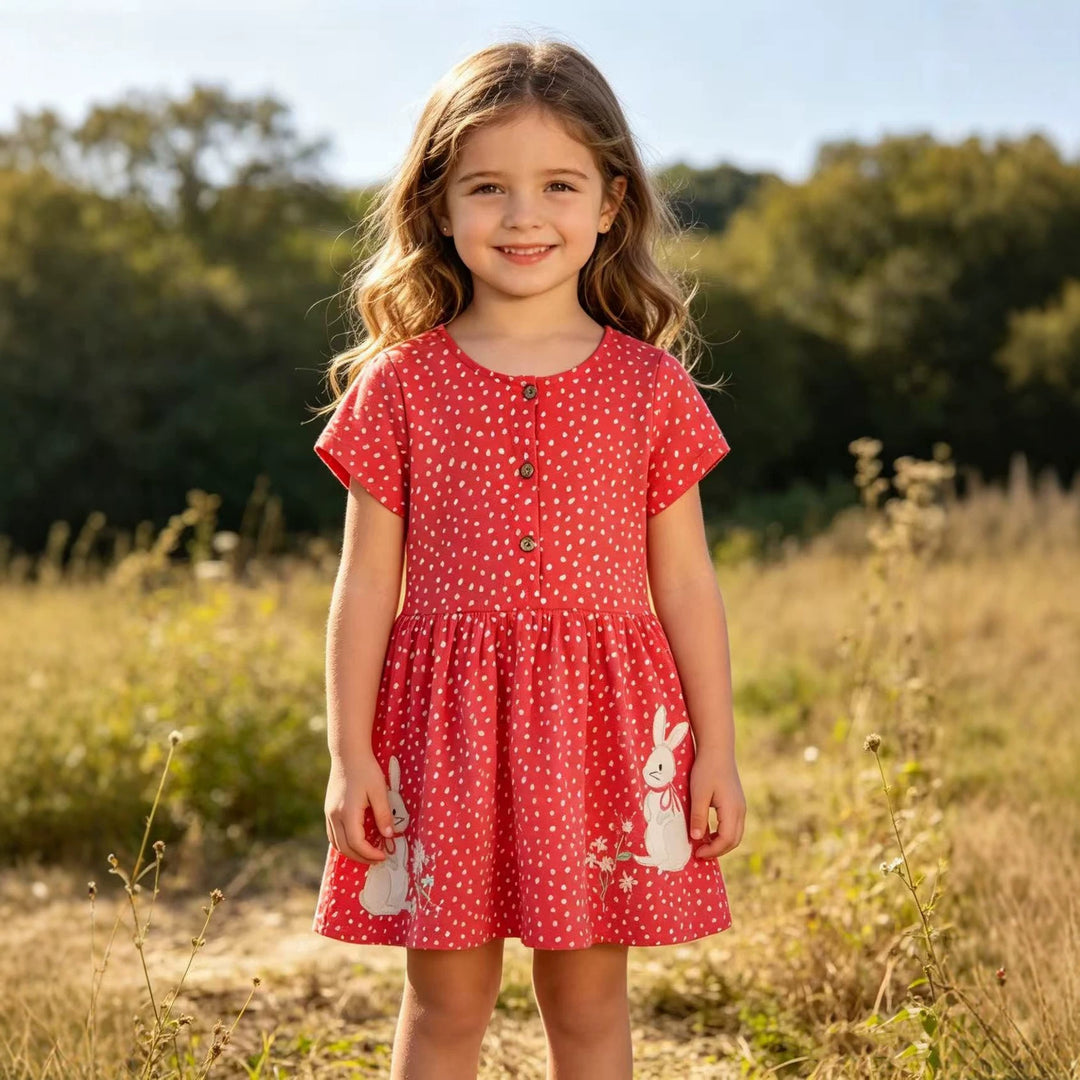 Mädchen Freizeitkleid mit verspieltem Hasenmotiv Drune