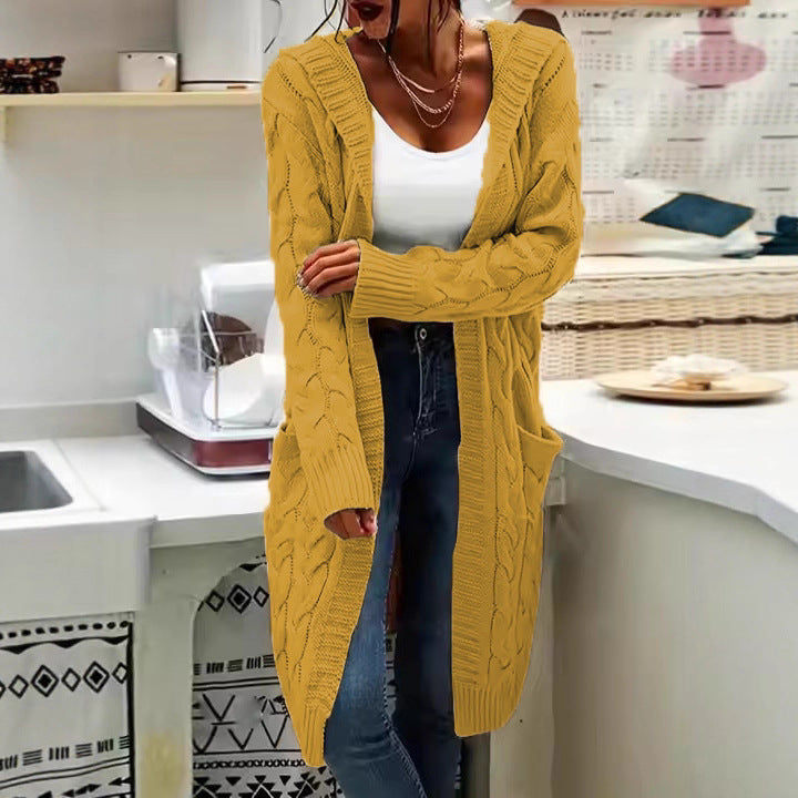 Damen Grobstrick Cardigan mit seitlichen Taschen und strukturiertem Zopfdesign Drune