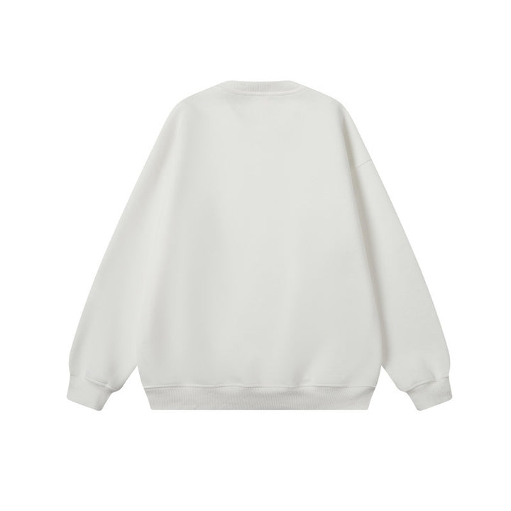Unisex Oversize-Sweatshirt mit Strickapplikationen und Rundhalsausschnitt Drune