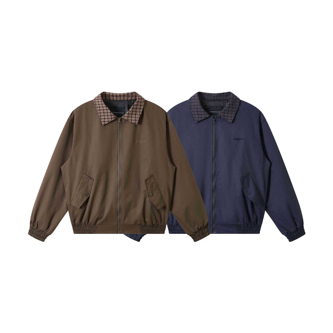 Herren Oversize‑Blousonjacke mit Karokragen und aufgesetzten Pattentaschen Drune