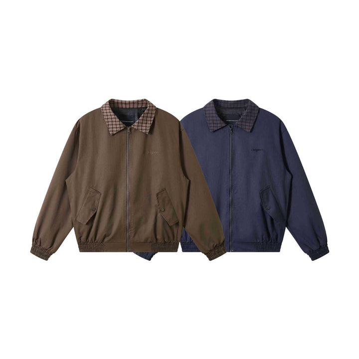 Herren Oversize‑Blousonjacke mit Karokragen und aufgesetzten Pattentaschen Drune