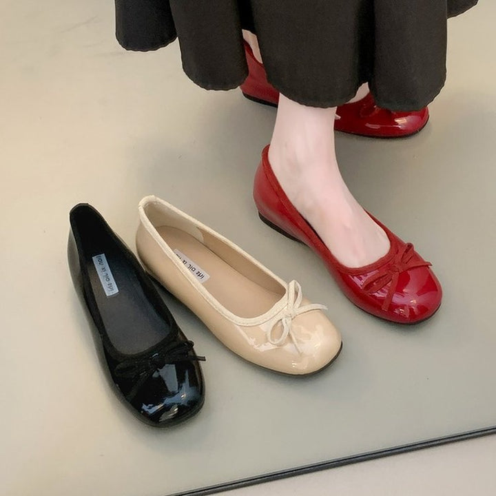 Damen Ballerinas mit dekorativer Schleifenapplikation und komfortablem Fußbett Drune