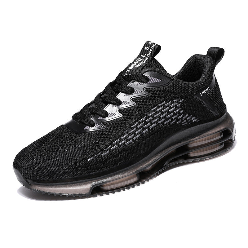 Unisex atmungsaktive Strick-Laufsneaker mit sichtbarer Luftkammer, verstärkter Ferse und rutschfester Profilsohle Drune