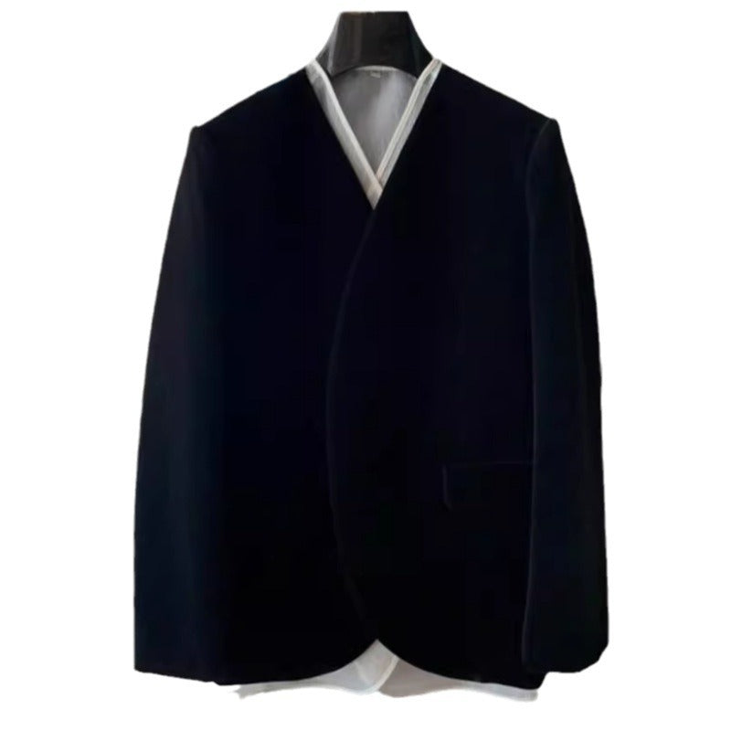 Damen eleganter Wickelmantel aus hochwertigem Material Drune