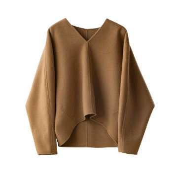 Damen Wolle Pullover mit V-Ausschnitt Drune