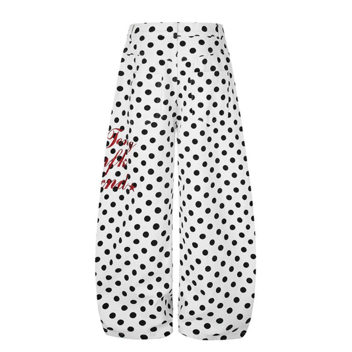Damen Weite Culotte-Jeans mit Polka-Dot, ballonförmigem Saum und hoher Taille Drune