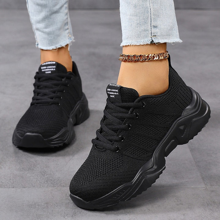 Damen Urbaner Strick-Sneaker mit elastischem Schaft, robuster Profilsohle und gepolstertem Komfortfußbett Drune