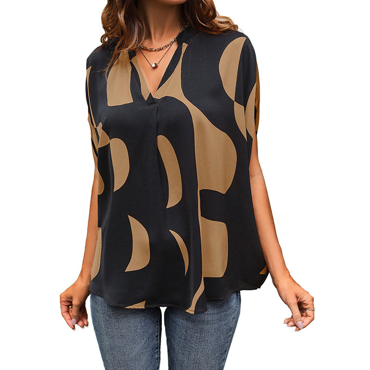 Damen Bluse mit modernem Grafikdesign und lockerer Passform Drune