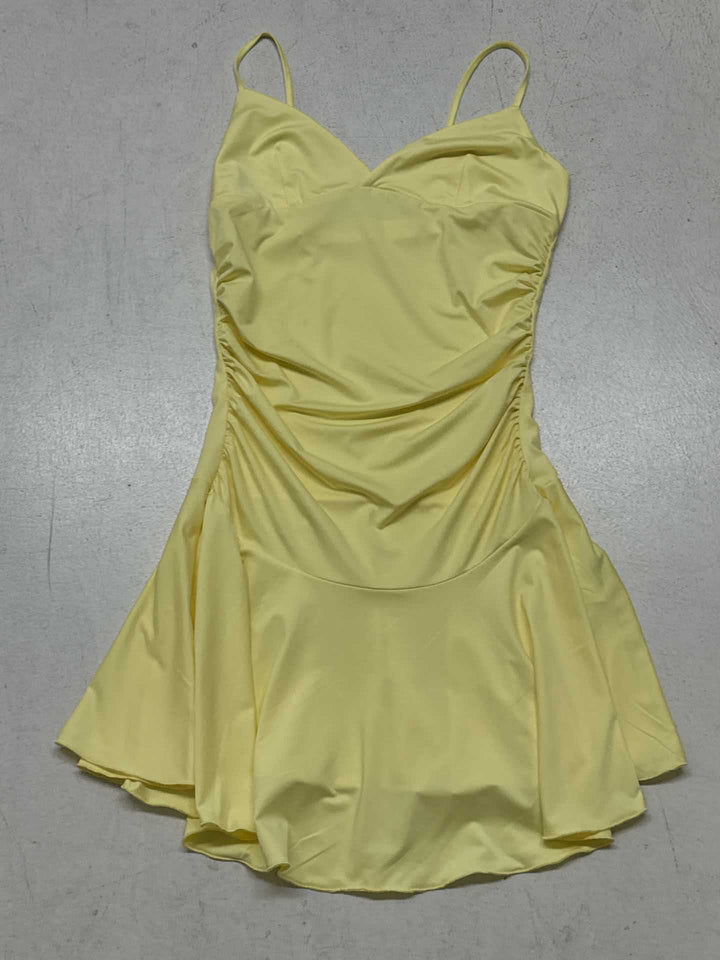 Damen luftiges Sommerkleid mit raffinierten Rüschen und verstellbaren Spaghettiträgern Drune