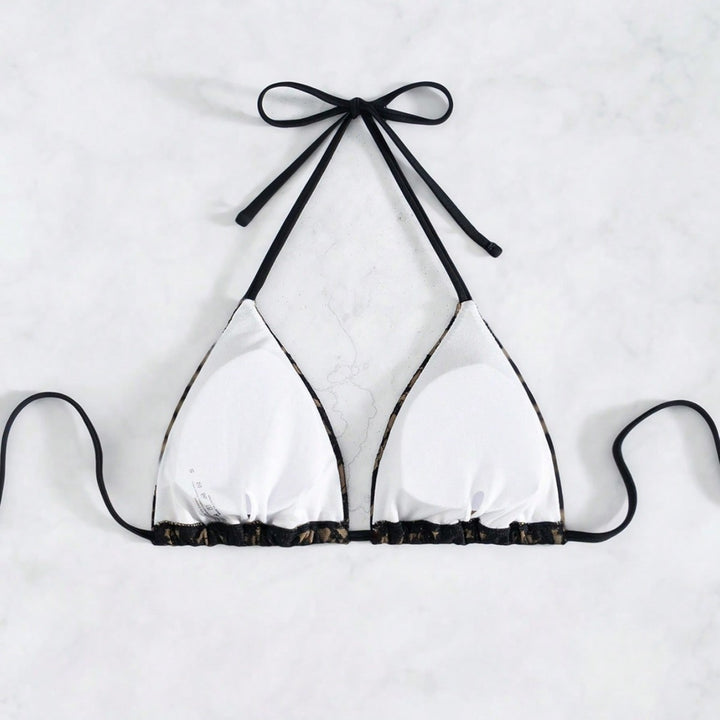 Damen Triangel-Bikini mit zarter Spitzenverzierung Drune