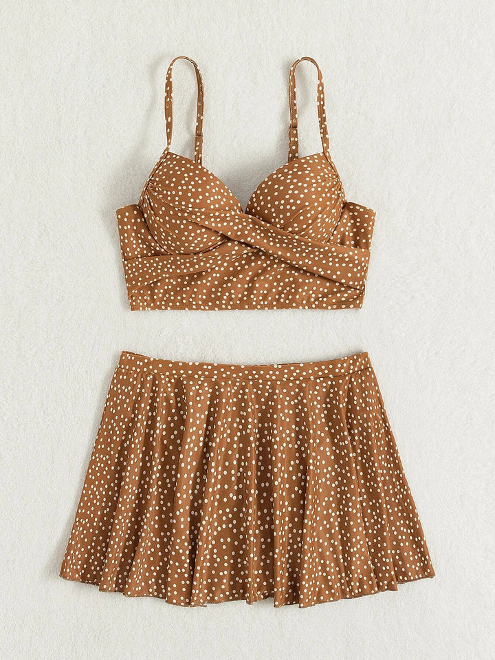 Damen Tankini-Set mit verspieltem Rock und gepolstertem Oberteil Drune