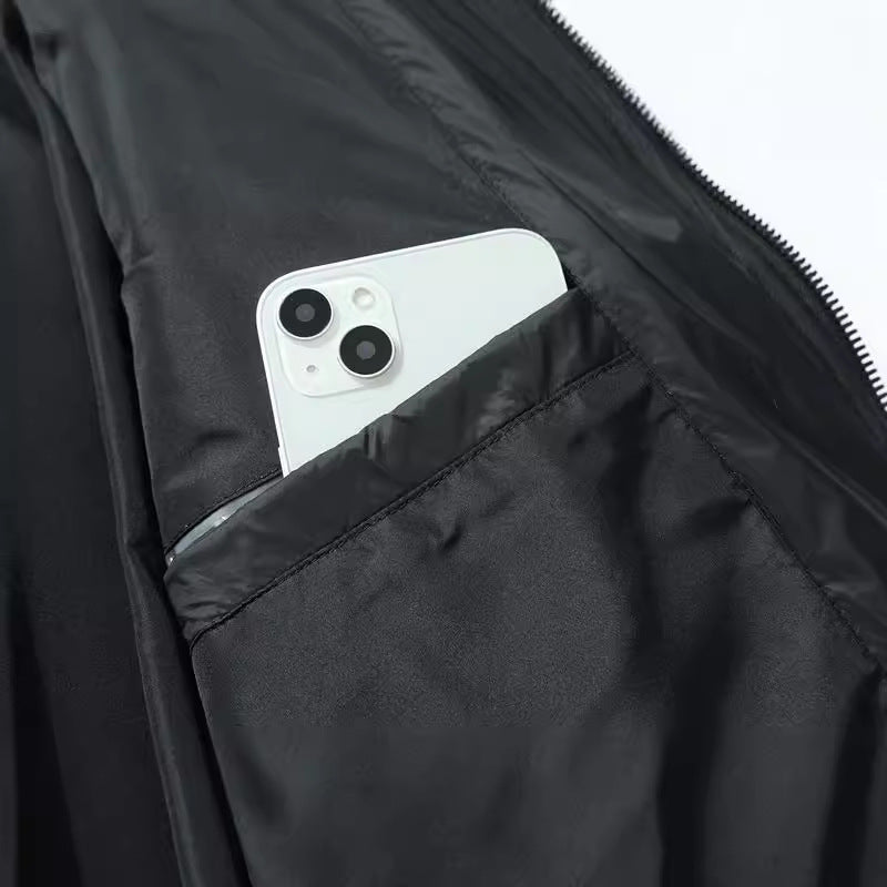 Herren Quiltgefütterte Bomberjacke mit Fleeceärmeln und Utility-Taschen Drune