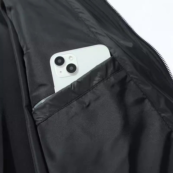 Herren Quiltgefütterte Bomberjacke mit Fleeceärmeln und Utility-Taschen Drune