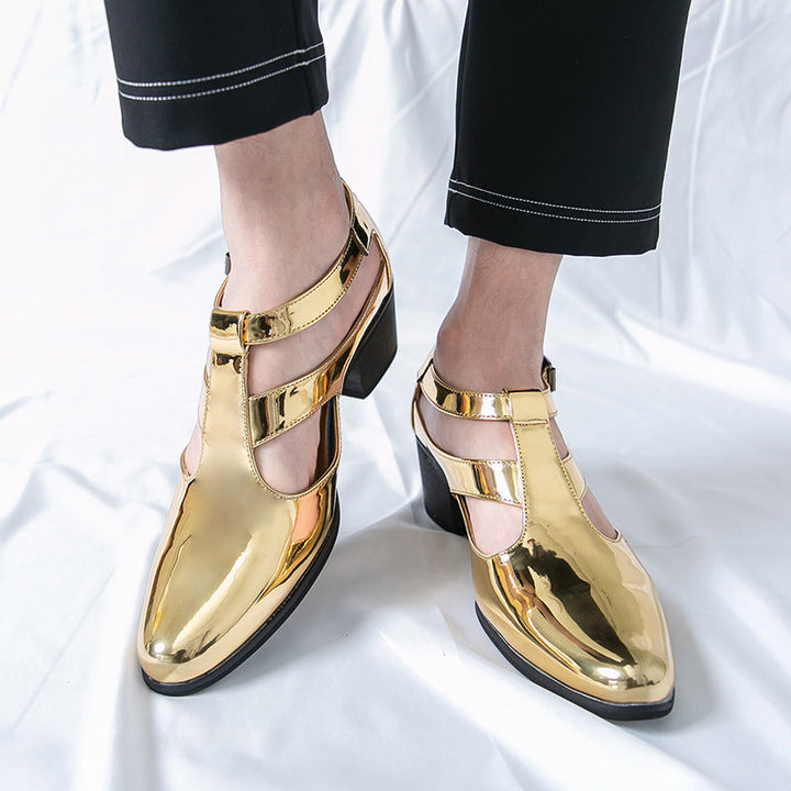 Damen Elegante Metallic Heels mit verstellbarem Riemen Drune