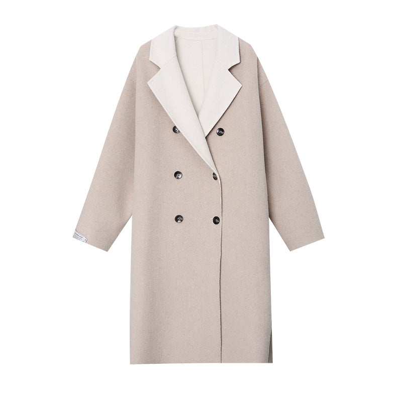 Damen eleganter Trenchcoat mit doppelter Knopfdetail und modernem Gürtel Drune