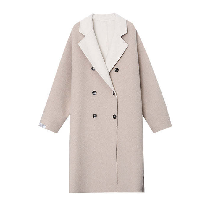 Damen eleganter Trenchcoat mit doppelter Knopfdetail und modernem Gürtel Drune