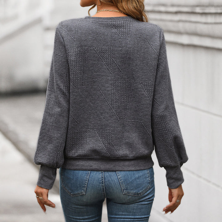 Damen Bequemer Strickpullover mit strukturiertem Design Drune