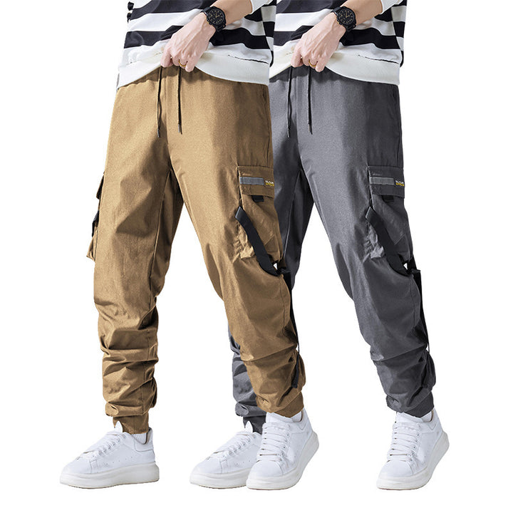 Herren Utility‑Cargohose im Joggerstil mit Multifunktions‑Taschen und Kordelbund Drune