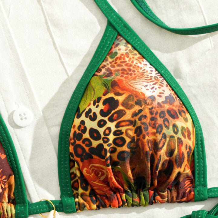Damen Triangel-Bikini mit floralen Mustern Drune