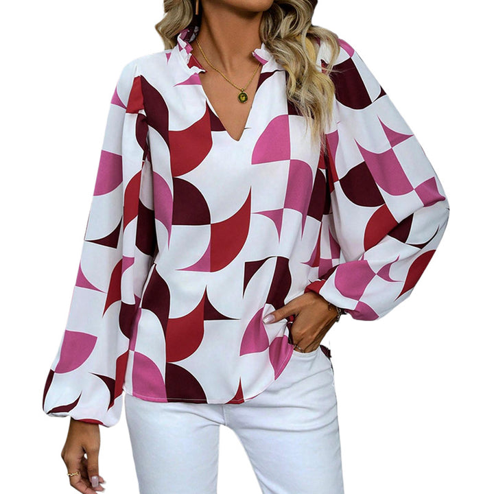 Damen Elegante Bluse mit Ballonärmeln Drune