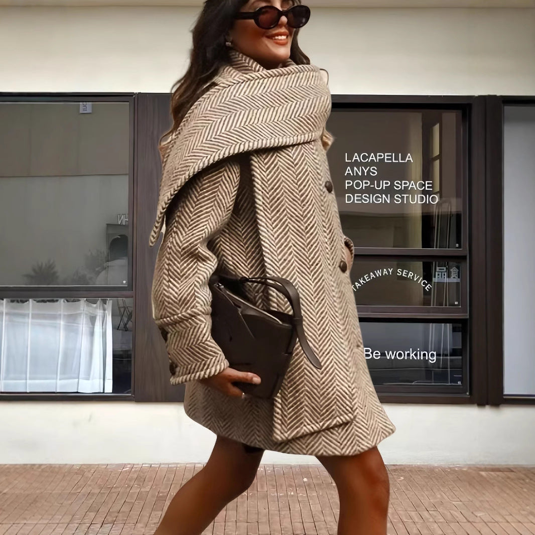Damen Luxus Oversized-Jacke mit strukturiertem Design Drune