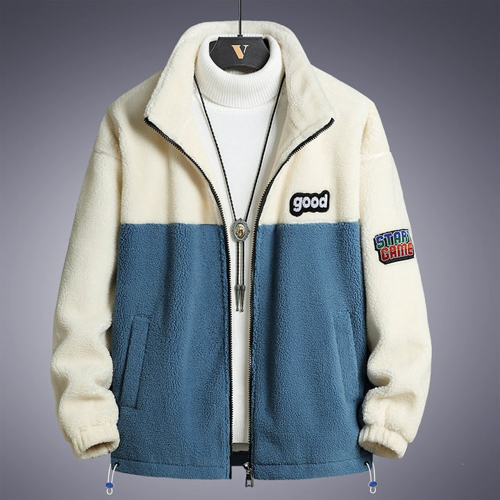 Herren Gemütliche Fleecejacke mit Kapuze Drune