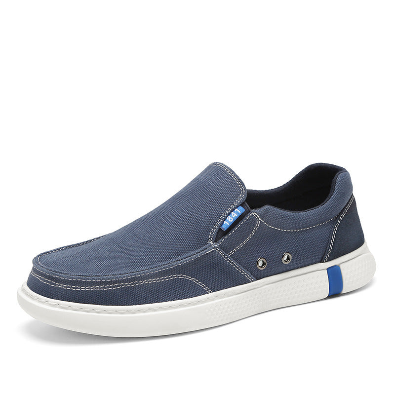 Herren Legerer Canvas-Mokassin-Slipper mit geflochtener Schnürung und gefleckter EVA-Sohle Drune