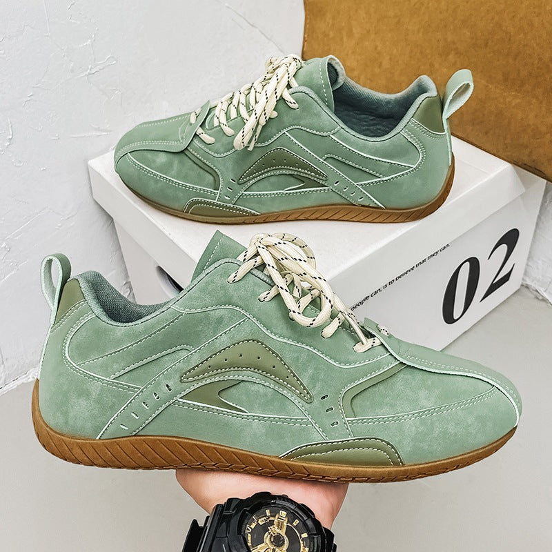Unisex leichte Retro-Freizeitsneaker mit wildlederähnlichem Obermaterial, gepolstertem Einstieg und flexibler Gummilaufsohle Drune